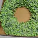 24 Inch Artificial Boxwood Wreath Spring Summer Wreath Faux Greenery Wreaths for Front Door Outside Wall Window Porch Farmhouse Garden Wedding Party Home Decor