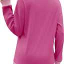 Saloogoe Sweatshirts for Women Crewneck Long Sleeve Loose Fit Tops Color Block Ribbed Trim Fashion 2025 (S)