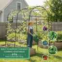 7FT Tall Stable Metal Garden Arch Trellis for Climbing Plants/Cucumber