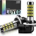 2000 Lumens Super Bright 4014 51-EX Chipsets 881 886 889 H28 888 894 896 898 LED Bulbs with Projector for Fog Lights,Xenon White,Pack of 2