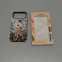 for iPhone 17 Pro Max Case Cute - Wireless Charging Compatible - Dual-Layer Hard Shell + Silicone Cover - Aesthetic Protective Phone Case for Women - Marble Pressed Flowers