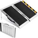 2FT Portable Wheelchair Ramp, Non-Slip Aluminum Folding Handicap Ramp for Home Steps, Stairs, Threshold and Doorways, Scooter Ramps, 800LBS Capacity