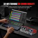 2-in-2-out USB Audio Interface, 32-Bit/384kHz DSP, 48V Phantom Power, Real-Time Monitoring, Red (NMX02)