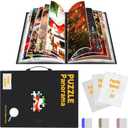 Puzzle Storage for 1500pcs with Central Mesh Window,Puzzle Holder with 5 Set Puzzles Stickers,Labeling Tabs and DlY Name Card Pocket,32.6 * 25.2 Inches(Inner Page Size), Standard 1500pcs