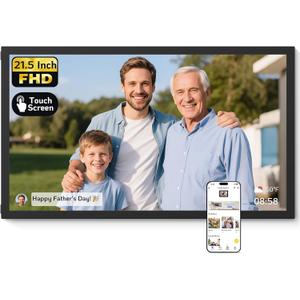 NexFoto 21.5 Inch Touchscreen Large Digital Picture Frame 64GB, FHD WiFi Digital Photo Frame, Easy to Share Photos/Videos/USB/Micro SD, Gifts for Mom, Black