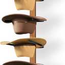 Cowboy Hat Rack, 4-Piece Western Hat Rack For Wall with Natural Wooden Board, Gift Cowboy Hat Holder for Wall Dcor Keeps Original Shape of Hat