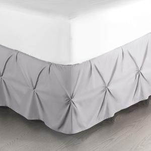 Nestl Grey Lavender Bed Skirt Queen Size, Pinch Pleat Queen Bed Skirt, 14" Inch Drop Queen Bedskirt, Hotel Quality Grey Lavender Bed Skirts, Premium Microfiber Grey Lavender Queen Bed Skirt