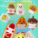 Lucky Box,4pcs Positive Crochet Giftset,Handmade Crochet Bulk,Cute Funny Emotional,Gifts for Crochet Lovers, Birthday Gifts for Women Men Friends Room Party Decor