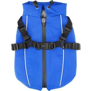 Dog Winter Coat Reflective Water-Resistant Jacket, Fleece Lined Windproof Puppy Coat with Back Zipper & D-Ring, Cold Weather Dog Coats for Small Medium Dogs (S, Blue)