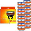 12 Pcs Razor Blade Shaving Razor Blade Refills for Fusion 5, a More Comfortable Shave for Men, Orange New Version