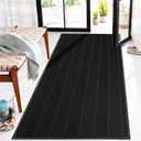3 x 6 Heavy Duty Front Door Mat Indoor Outdoor Entrance, Easy Clean Non-Slip All Weather Commercial Floor Mat for Entryway, No Curling Waterproof Vinyl Welcome Mat (36" x 72", Black)