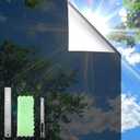 DUOFIRE One Way Window Film Privacy See Out Not in Heat Blocker Reflective Mirror Tint Film for Home Static Cling Anti-UV Sun Blocking Window Covering(Black-Silver, 11.8x78.7in) (11.8 x 78.7 inch)
