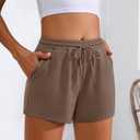 1 Pc Neer Womens Sweat Short Comfy Casual Lounge Drawstring High Waist Summer Athletic Shorts with Pocket 2025 (XL, Brown)