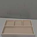 Desktop PU Leather Storage Rack, Proxy Parking tray, Dressing table Desktop Organizer, with 4 Compartments for Placing Mobile Phones, Remote controls, Cosmetics, Watches, and other Decorative trays. (Pearl White)