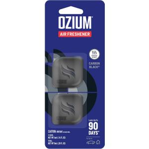 Ozium Membrane Car Vent Clip AC Air Fresheners Car Air Freshener and Car Odor Eliminator (Carbon Black, 2 Packs)