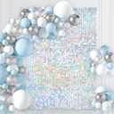 Sequin Wall Backdrop 3ftx6ft Rainbow Silver Glitter Party Photo Backdrop for Wedding Anniversary Birthday Bridal Shower Decorations