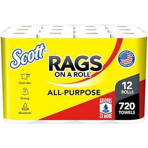 Scott Rags On A Roll, 60 Towels/Roll, 12 Rolls/Case
