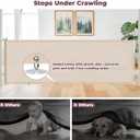 96" Retractable Baby Gates Large Openings, Extra Wide Mesh Dog Gate for Garage Deck Porch, Strong Suction Disc Prevent Crawling Under, 34" Tall Long Safety Gate for Child Indoor Outdoor, Beige
