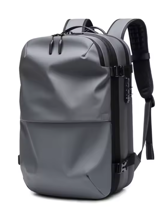 OUTWALK 2021 Mens Luxury Business Backpack Smell Proof 17 Inch Travel Laptop bag Large Capacity Vacuum Compression Backpack (Grey)