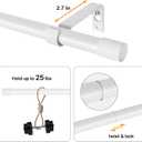 White Curtain Rods 120 inch, Adjustable Curtain Rods for Windows 66 to 120, Single 5/8 inch Diameter long Drapery Rod Set with Brackets, Easy Install