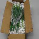 TURNMEON 20 Bundles Artificial Flowers for Outdoors,Summer Spring Grass Camellia Fake Flowers Plastic Plants,UV Resistant No Fade Faux Greenery for Gardens Porch Planter Cemetery Decor 500 Head(White)