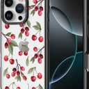 for iPhone 17 Case - [6.6 ft Military-Grade Drop Protection] [Anti-Peel Technology] Clear Black TPU Bumper Case with Cute Design (Cherry Fruit)