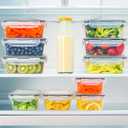 Large Plastic Food Storage Container with airtight Lid for Pantry 2 Pack 12"×9"×3" & 14"×10"×6"
