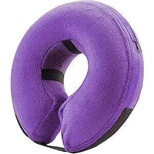 BENCMATE Inflatable Dog Cone Collar Alternative, Soft Dog Cone for Small Medium Large Dogs and Cats, Neck Recovery ECollar Donut Collar After Surgery (Medium+, Purple)