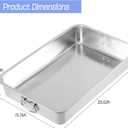 23.5" x 15.5" Stainless Steel Roasting Pan with Handles, Extra Large Turkey Roasting Pan Deep Baking Tray for Oven Heavy Duty Roaster for Turkey, Lasagna, Roasts & Holiday Meals