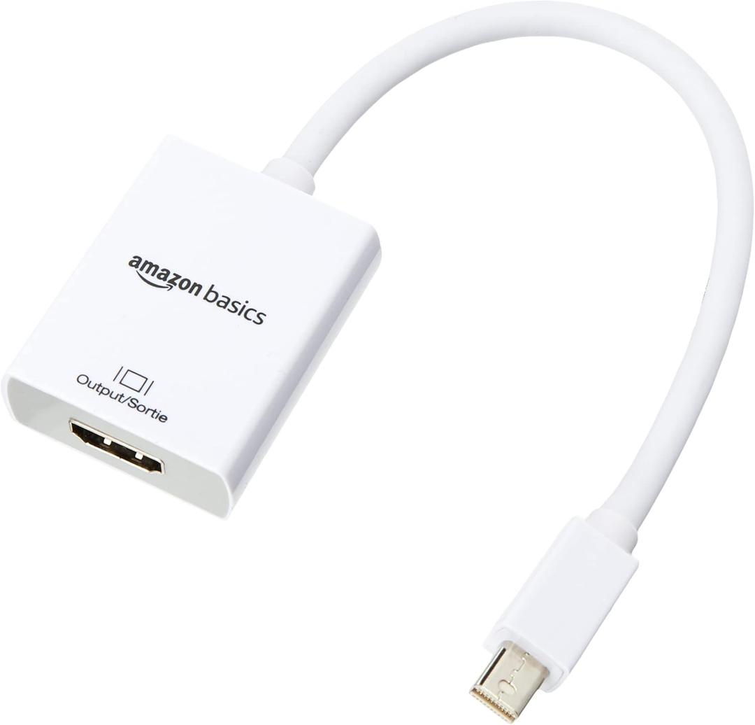 Amazon Basics Mini DisplayPort to HDMI Adapter, White (1-Pack)