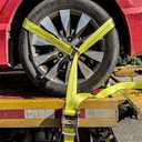 Car Tie Down Straps for Trailers 4 Pack Heavy Duty 2" x 120" Trailer Tire Straps with 3333 lbs Safe Working Load, Over The Wheel Straps for Car Hauler, Truck, UTV, and Utility Trailers