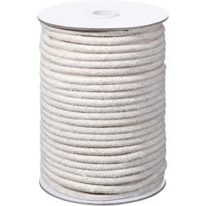 VitalCozy 1/4" Cotton Piping Cord 6 mm Natural Cording for Sewing Piping for Pillows and Other Soft Welt Applications(46 Yds)