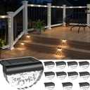 Melunar 12 Pack Solar Deck Lights Outdoor, Solar Step Lights Waterproof for Outside, Yard, Patio, Garden, Pool, Railing, Stairs, Fence (Warm White)