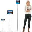 OATSBASF Heavy-Duty iPad Floor Stand - 66.1" Height-Adjustable Universal Tablet Holder, Overhead Bed Stand Fits 4.7-12.9" iPad Pro/Air/Mini, Kindle & Cell Phones, White