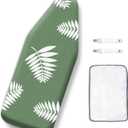 SheeChung 12.5"x32" Small Ironing Board Cover and Pad,Fits Mini Table Top Ironing Board,Extra Thick Padding,Elastic Cord&Fasteners,Heat Resistance(Ironing Board Not Included)