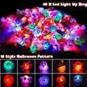 100 PCS Halloween Party Favors for Kids Halloween Glow in The Dark Toys Bulk Party Supplies Light Up Spin Necklace Bracelet LED Ring Halloween Goodie Bag Fillers Treats Classroom Prizes Trick or Treat