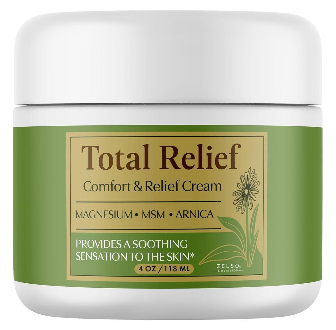 ZELSO (1 Pack) Total Relief Magnesium Cream – TotalRelief Magnesium Cream, Total Relief Soothing Relief Formula – TotalReliefCream with Magnesium Comfort & Relief Cream.