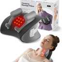 Shiatsu Neck Massager with Heat, Electric Deep Tissue Kneading Massage Pillow with 10-Minute Timer for Full Body Muscle Pain Relief, Cordless Portable Cervical Traction Device (Black)