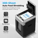 BONSEN 300-Sheet Auto Feed Paper Shredder, P-5 High Security Heavy Duty Shredders for Office Use, 60 Minutes Non-Stop Micro Cut Shredding, 8.1-Gal Pullout Bin, 58dB Quiet Large Paper Shredder (S9221)