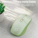Wireless Gaming Mouse Tri-Mode 2.4Ghz/Bluetooth 5.0/Wired USB-C with RGB LED Backlit 5-Level DPI Rechargeable Ergonomic Silent Optical Mice for iMac/MacBook/Computer/Laptop, Matcha Green