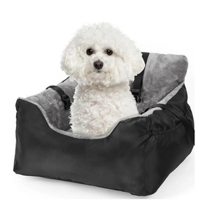 Special Dog Car Seat for Pet Dogs, Super Soft Fabric and Memory Foam Pet Travel Chair, Washable and Removable, Non-Slip Bottom, Durable and Convenient Safety Strap (Gray)