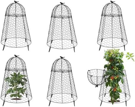 COATTOA Plant Protector Chicken Wire Cloche 6 PCS, Plant Protectors from Animals, 18.7×12 Inch Large Garden Cloches for Plants, Sturdy 2-in-1 Cloche Dome for Plants, Plant Protectors for Easy Pruning