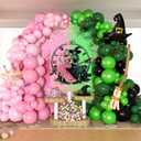 2 x Witch Party Decorations Pin The Bow Birthday Party Games Birthday Party Decorations Pink and Green Poster with 24 Bow Stickers for Witch/Birthday/Sisters Party Wall Decorations Supplies