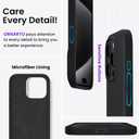 ORNARTO Compatible with iPhone 15 Pro Case 6.1", Liquid Silicone 3 Layers Full Covered Soft Gel Rubber Cover, Shockproof Protective Slim Phone Case with Anti-Scratch Microfiber Lining-Black