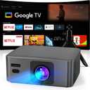 [Officially Licensed App] CeLunar Smart Mini Projector with WiFi and Bluetooth, 4K Support Home Theater, Compatible with NETFLIX/Prime Video/YouTube, Support iOS/Android/Windows, Indoor & Outdoor Use