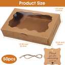 50Pcs DIY Assembly Brown Cookies Boxes, Small Treat Box with Window, BakeryTreat Boxes Packaging for Chocolate Strawberries, Donuts, Cupcakes, Muffins, Dessert (6.77  4.33  1.49 Inches)