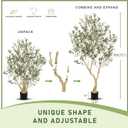 LYERSE Olive Tree 6ft - Olive Trees Artificial Indoor with Large Olive Branches and Lifelike Fruits - Faux Olive Tree for Modern Home Office House Living Room Decor
