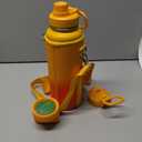 Water Bottle 40 oz Insulated with Straw&Brush, Coolflask Vaccum Stainless Steel Metal 3 Lids Water Flask for Sports, Gym or Office, Keep Cold 48H Hot 24H, Ombre Yellow/Orange