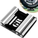 GRAND PITSTOP Motorcycle Roller Wheel Cleaning Stand - Paddock Stand Replacement - Wheel Roller Stand with Ramp Support for tire Cleaning & Chain Lubrication (Black Roller Medium)