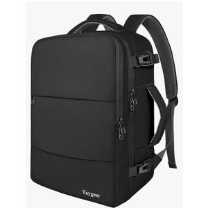 Taygeer Travel Laptop Backpack for Men Women, Airplane Approved Travel Backpack Suitcase with Usb Charging Port, Lightweight College 35l Luggage Bag 15.6inch Laptop Mochila Gifts for Business,Black